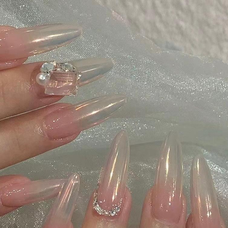 Bridal nail art-she her aura