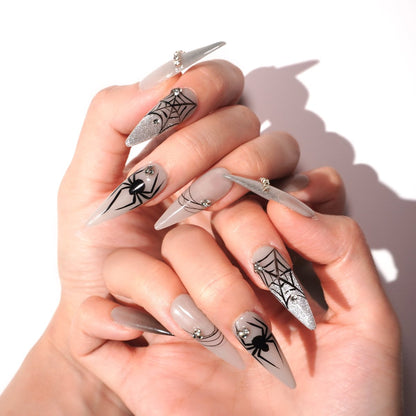 long black widow nail art-sheheraura 03