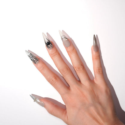 long black widow nail art-sheheraura 04