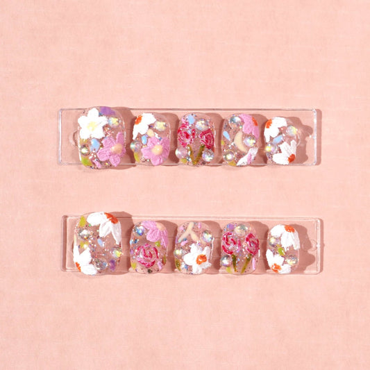 hand draw floral nail art-sheheraura