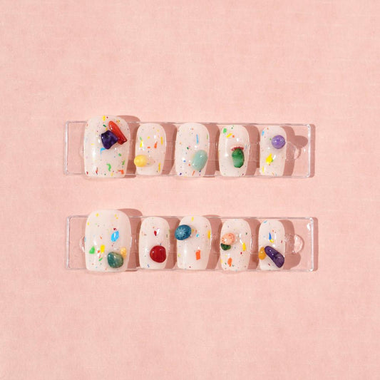 colorful nail art with little stones-sheheraura