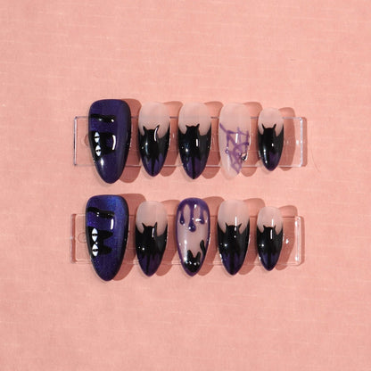 halloween nail art with bat element-sheheraura