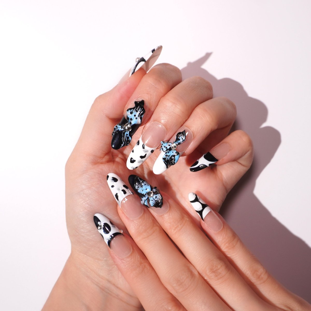 high quality 100% handmade devils flower press on nail-sheheraura