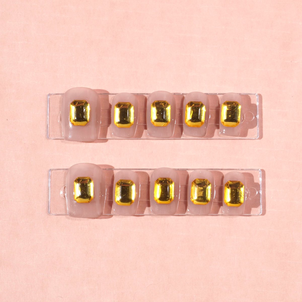 short yellow diamond press on nails-sheheraura