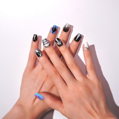 reusable short sci-fi press on nails-sheheraura